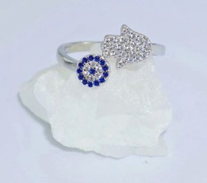 Anillo de plata ajustable Mano de Fátima