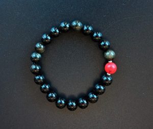 Pulsera de cuentas de obsidiana negra